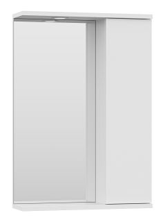 Зеркальный шкаф с подсветкой Misty Лира 50см правый белый